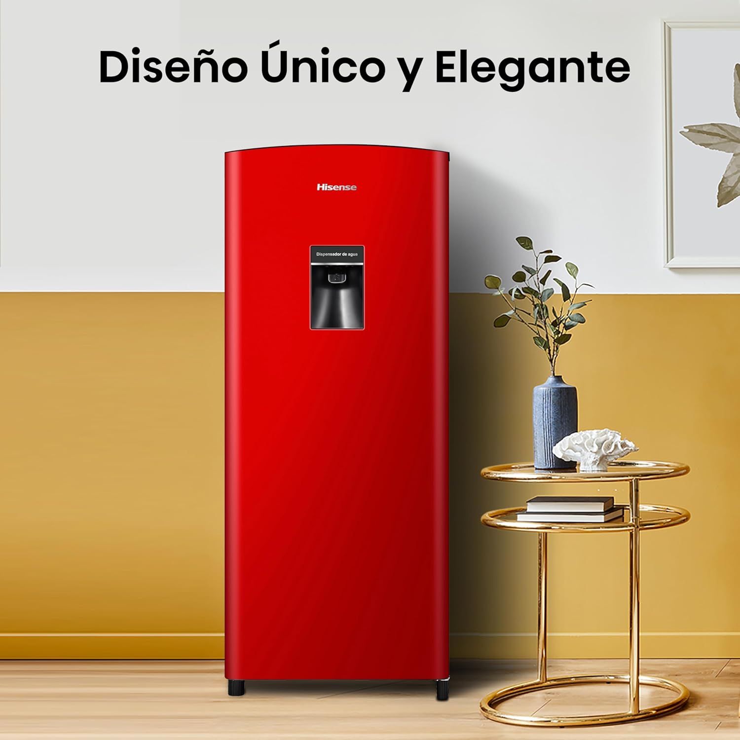 Hisense RR63D6WGX-Refrigerador Una Puerta, 6.3 pies cúbicos con Dispensador de Agua,Deshielo Semiautomático,Sello de Puerta Antibacteriano,52x54x128cm(AnchoxLargoxAlto),Gris