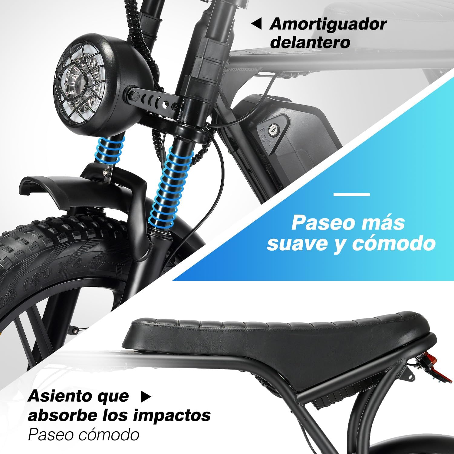 NOVANGUA Bicicleta Eléctrica para Adultos,750 W,48V 15Ah Batería Extraíble, Bicicleta Eléctrica de 65km Larga Distancia & 50KM/h,Shimano 7 Velocidades y Amortiguador Doble para Moto de Cross