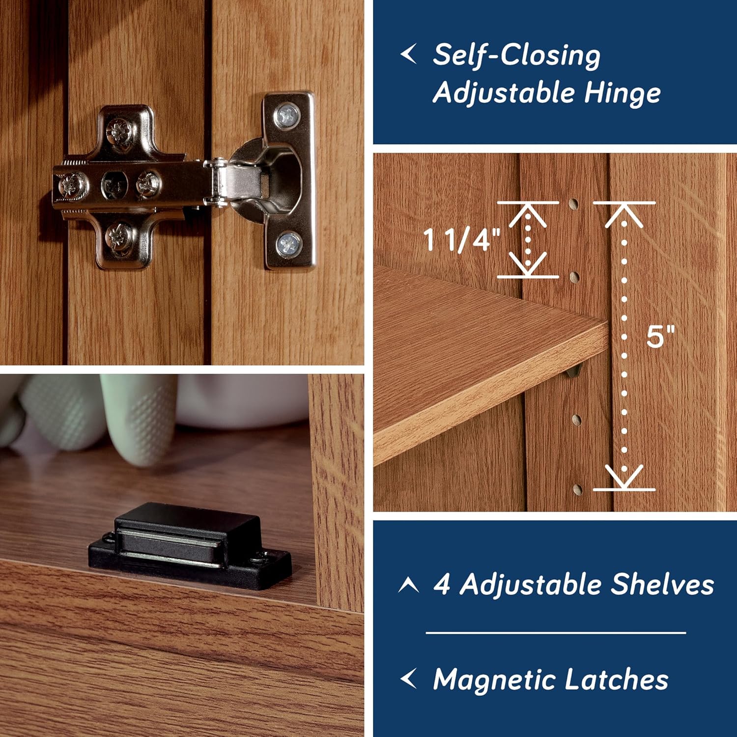 Sauder - Armarios de Almacenamiento Diversos para despensa, Longitud: 75,2 cm x Ancho: 40,9 cm x Alto: 180,6 cm, Acabado de Roble Highland