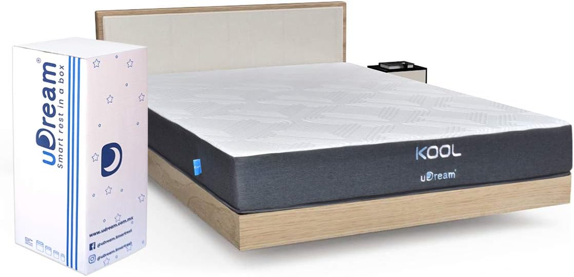 uDream Colchón King Size Memory Foam KOOL Antialérgico, Anti-ácaros, Dispersión de Movimiento, Soporte Ergonómico, Firmeza Media, Materiales de Alta Calidad, 85kg por Usuario.