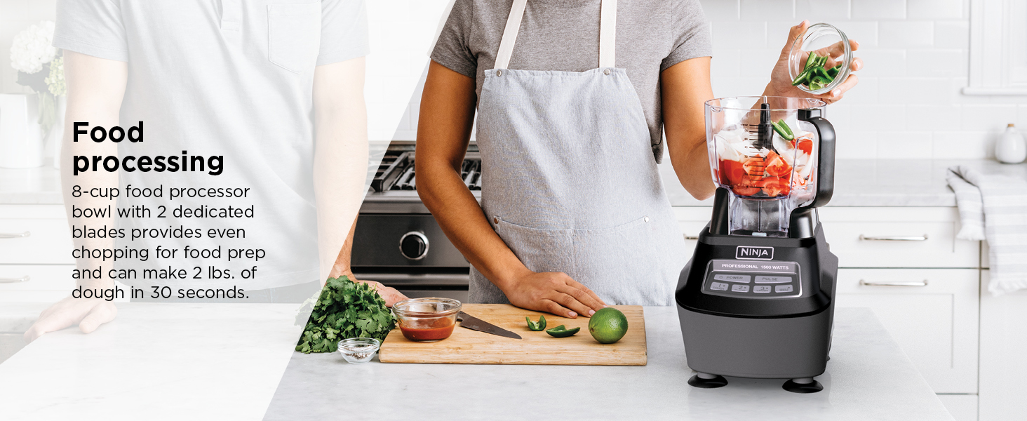 tazón procesador de alimentos de 8 tazas con 2 cuchillas dedicadas que proporciona un corte uniforme para la masa de preparación de alimentos