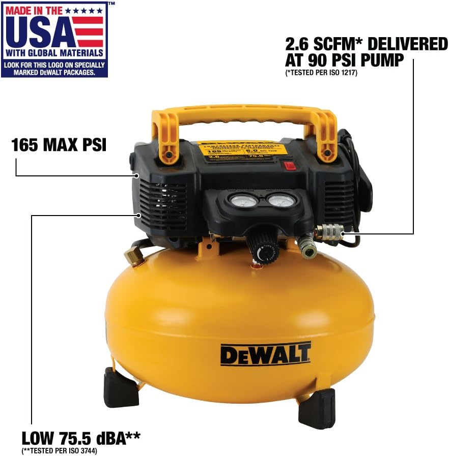 DEWALT Compresor eléctrico de Trabajo Pesado Circular de 6.0 Galones 165 PSI DWFP55126—tornillos universales