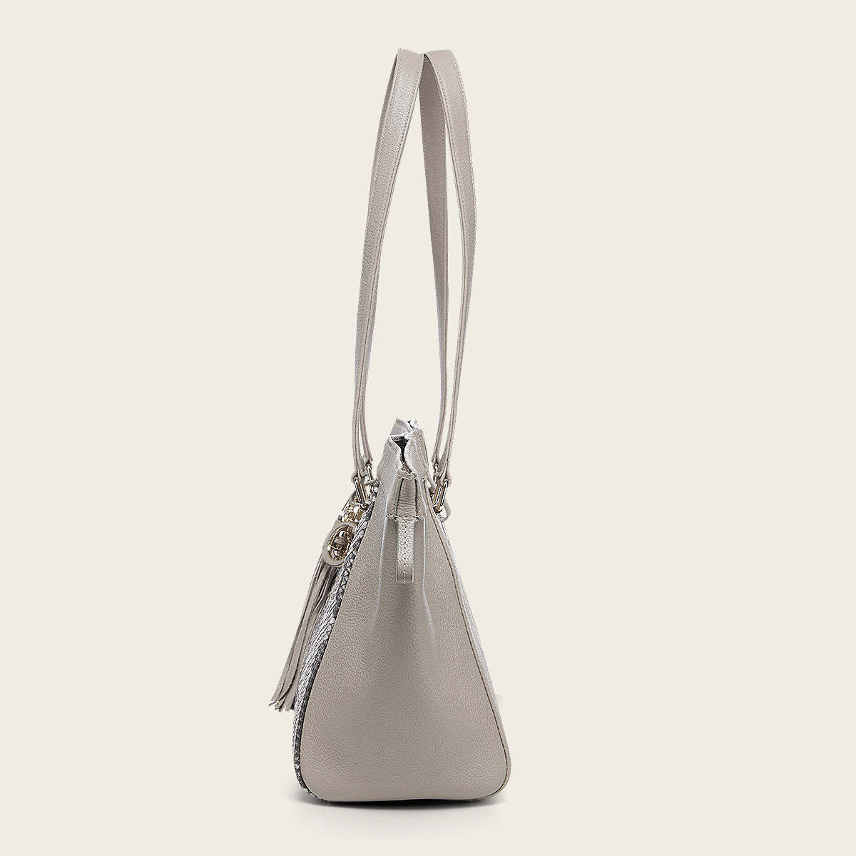 Bolso tote en piel genuina de pitón para dama