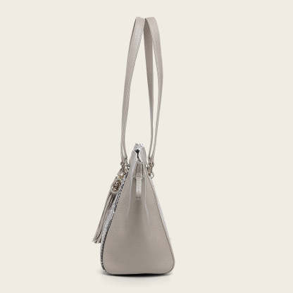 Bolso tote en piel genuina de pitón para dama