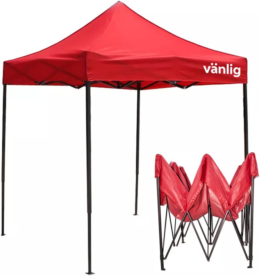 VANLIG | Carpa Toldo Plegable 2x2m | Impermeable, para Uso Temporal y Comercial | Fácil de Armar | Protección Solar UV | Ideal para Jardín, Eventos y Exterior | Color Negro