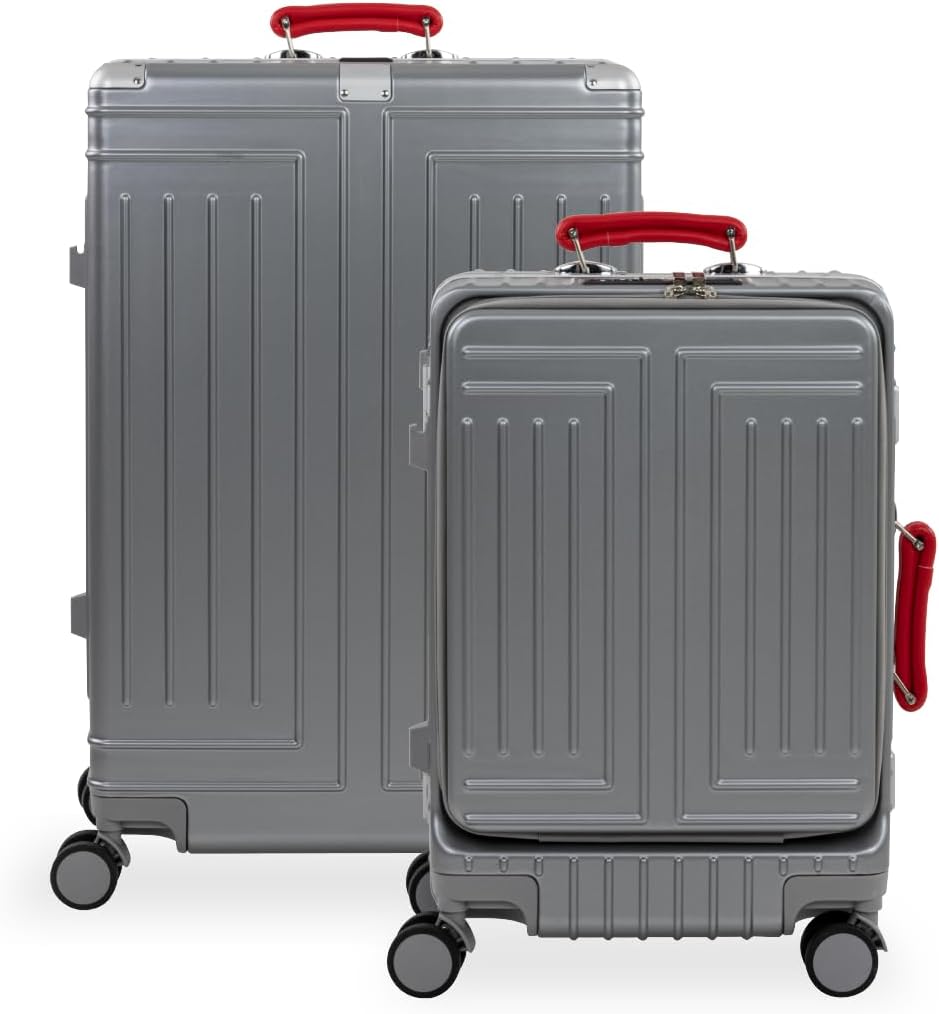 Set de 2 Maletas Premium 20 y 26 Pulgadas Equipaje de mano Con Candado TSA Compartimiento Para Laptop USB Ruedas Giratorias (Rojo)-#17011001901303020502#