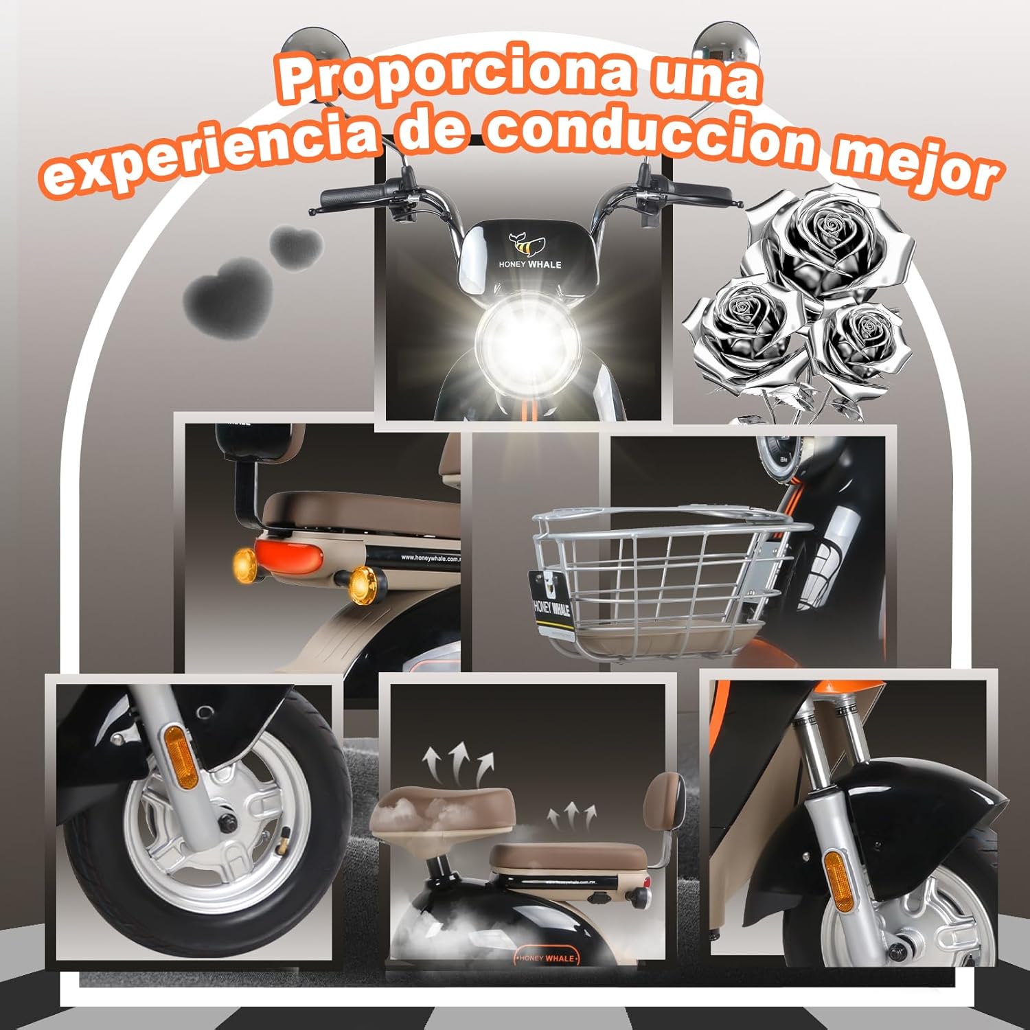 HONEYWHALE UNA Bicicleta Electrica para Adultos, Moto Electrica con Alarma, Potencia Motor MAX 800W, Velocidad MAX 45KM/H, Autonomía 60KM, Bateria 20AH de Gran Capacidad