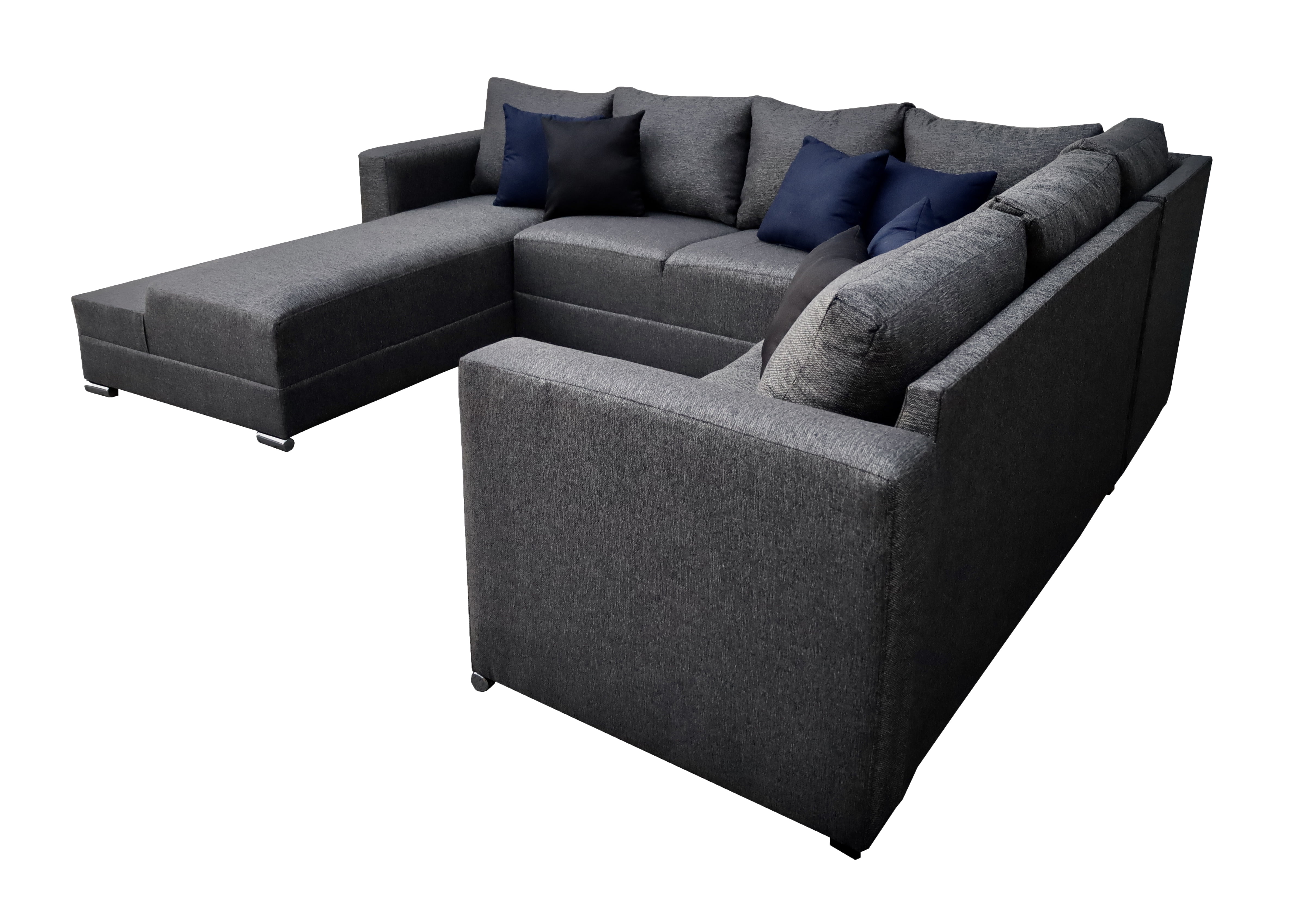 Sala esquinera en U El Bazar Store modelo Corbel gris oxford 4 salas en 1