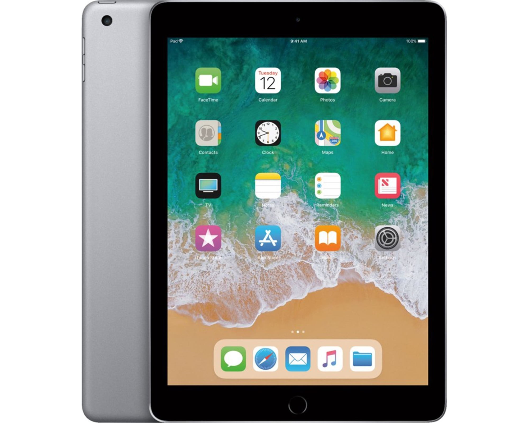 IPad 5 de 9,7 pulgadas reacondicionado de Apple, solo Wi-Fi, 32 GB, viene con paquete: estuche, vidrio templado, lápiz óptico, cargador rápido - gris espacial Apple iPad 5