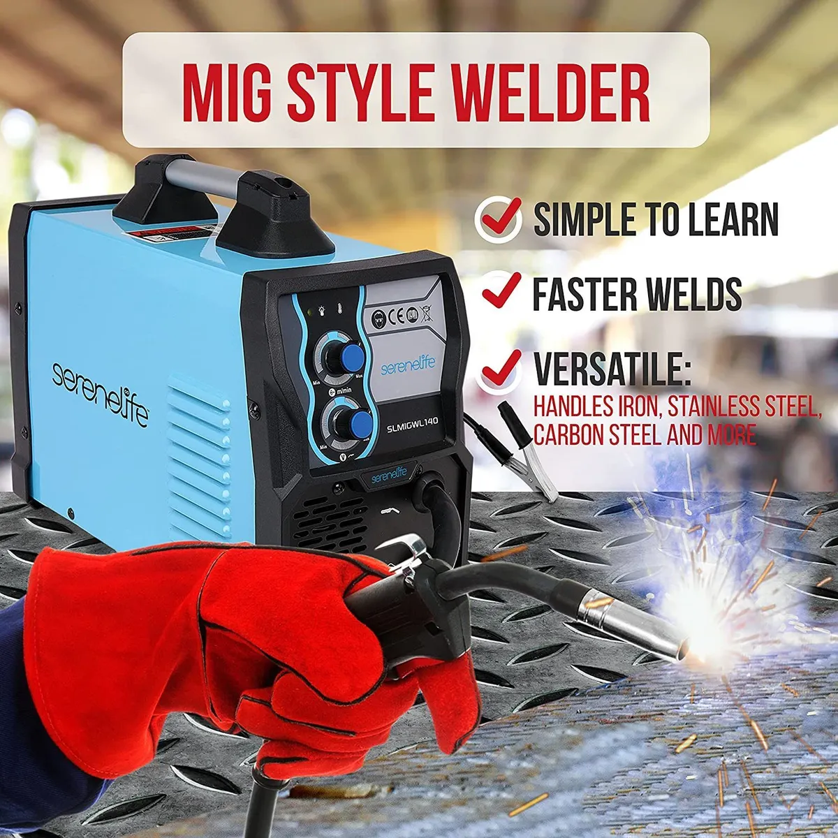 Soldadora Mig Serenelife, 130a Dc 110/220v, Con Accesorios