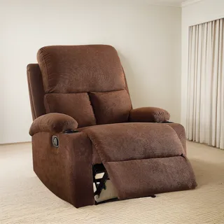 Sillón Reposet Reclinable De Tela Manual Moderno Brady