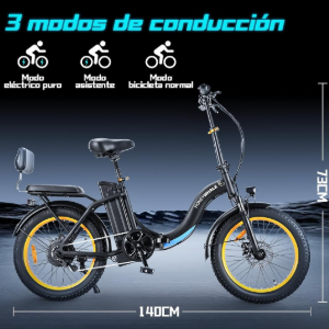 BW02 Bicicleta Electrica Plegable para Adultos, Potencia Máxima del Motor 790W