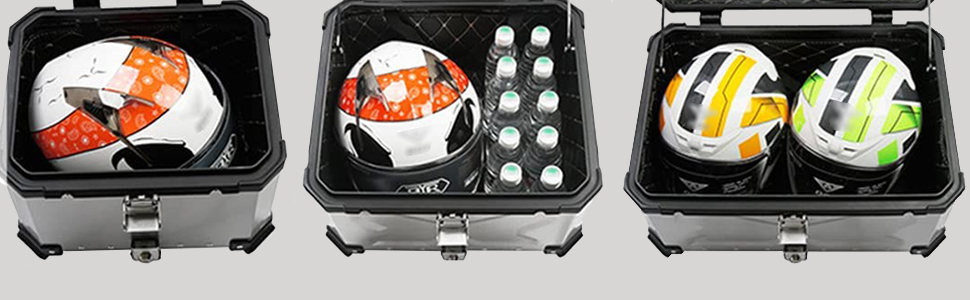 Caja trasera de aluminio para motocicleta