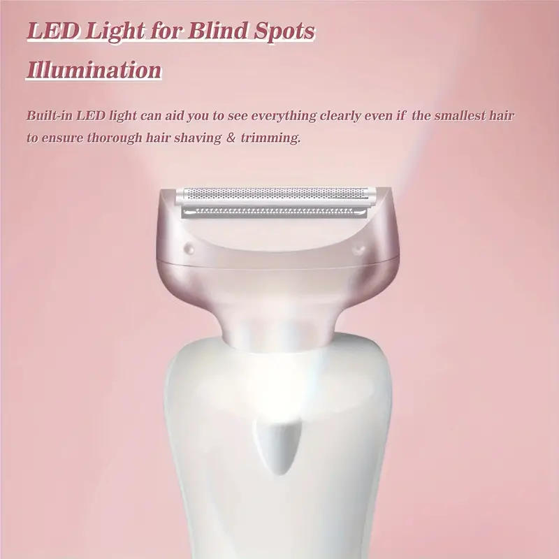 Afeitadora el&eacute;ctrica para mujeres para piernas Recortadora de bikini el&eacute;ctrica para mujeres Axilas p&uacute;blicas Recargable para mujeres Afeitadora h&uacute;meda y seca   inal&aacute;mbrica con cabezal desmontable (rosa) detalles 4