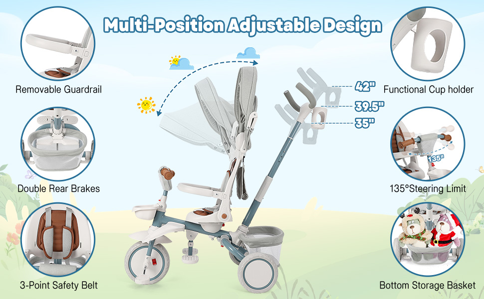 triciclo para niños pequeños 1-3