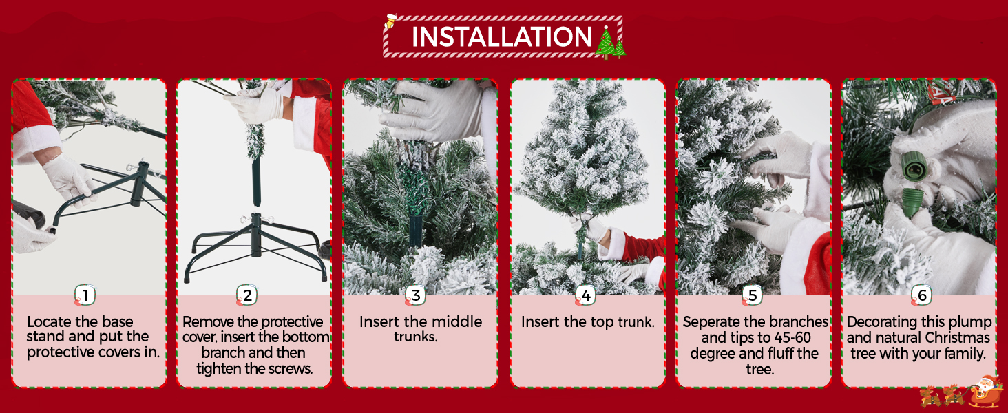  &Aacute;rbol de Navidad artificial flocado preiluminado