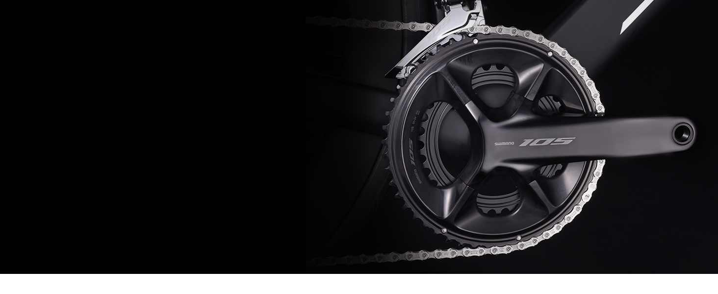 Equipado con el Grupo de manivela shimano 105 FC - R7100