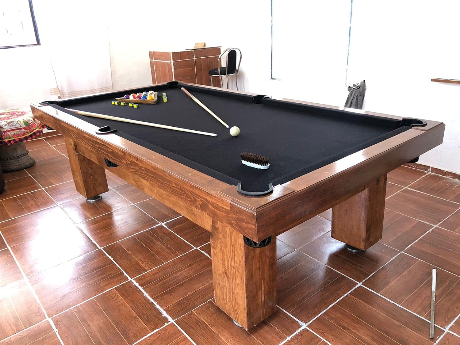 Mesa de Billar con Cubierta para Comedor Hecha a Mano en México Mesas Profesionales (Rojo)