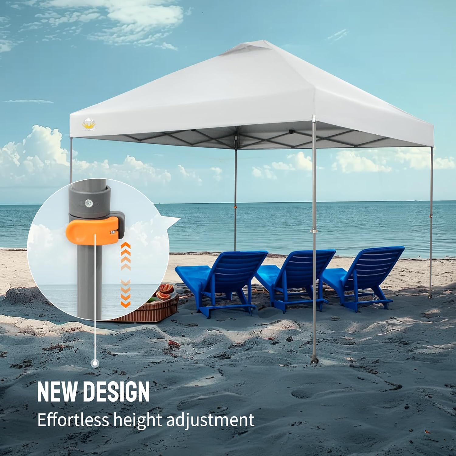 CROWN SHADES - Toldo desplegable de 3.60 x 3.60 metros, toldo patentado de un empuje con bolsa de transporte con ruedas, 8 estacas y 4 cuerdas, negro