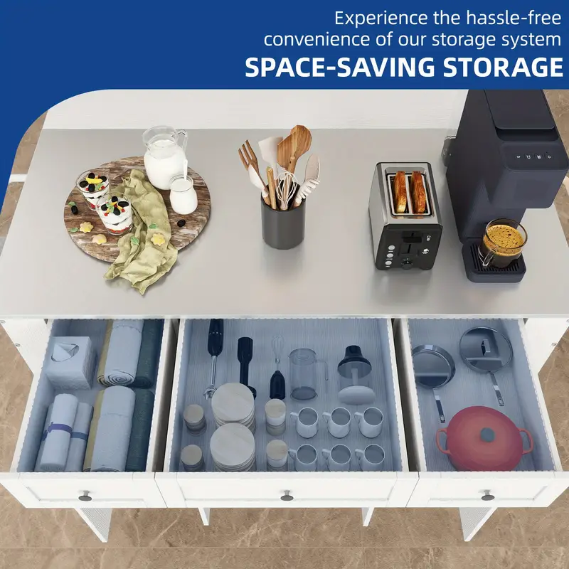 Isla de cocina HomLif con hoja abatible y almacenamiento, carrito de isla de cocina con enchufes, regalo de Halloween y Navidad.
