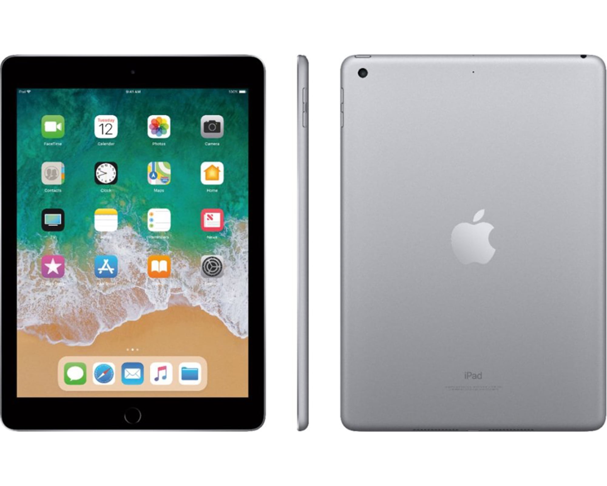 IPad 5 de 9,7 pulgadas reacondicionado de Apple, solo Wi-Fi, 32 GB, viene con paquete: estuche, vidrio templado, lápiz óptico, cargador rápido - gris espacial Apple iPad 5