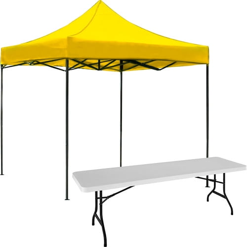 Kit Toldo Carpa 3x3 + Mesa Plegable 1.80m Jardin Exterior