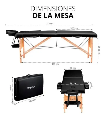 Camilla portátil spa de madera ShopMall Cama 011