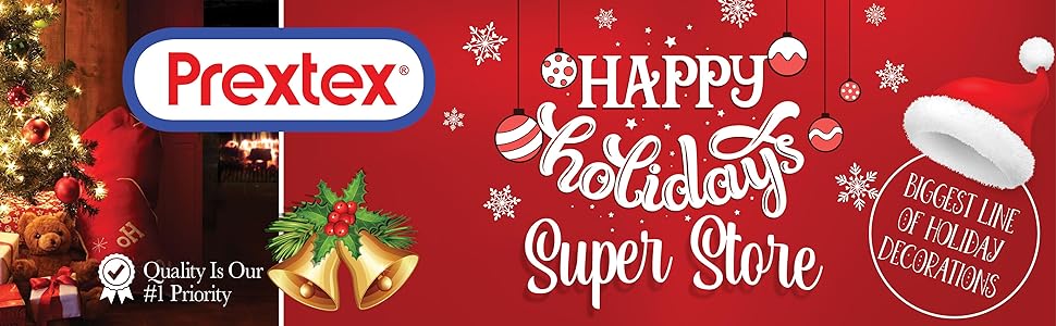Happy Holidays de Prextex: ofrecemos la línea más grande de decoraciones navideñas y navideñas