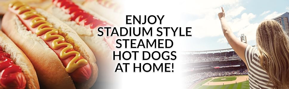 Disfruta de perros calientes al vapor estilo estadio en casa