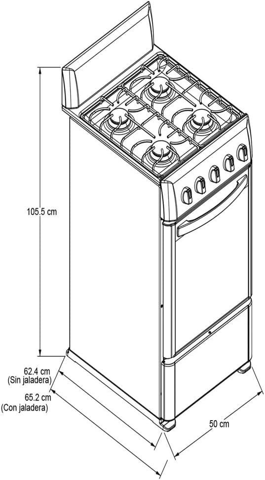 Estufa Acros de 4 quemadores estampados 20 pulgadas De gas Al piso Negro modelo AW-1001B/NAW-1001B