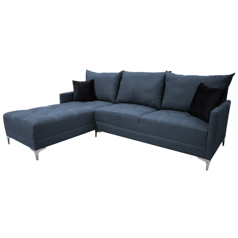 Sala esquinera Caslon Gris Oxford, 260x180 cm, Lino nacional, Modular El Bazar Store Moderna abotonada en esquina