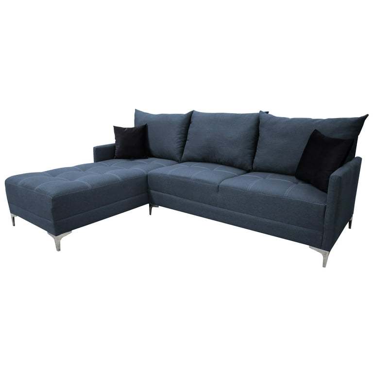 Sala esquinera Caslon Gris Oxford, 260x180 cm, Lino nacional, Modular El Bazar Store Moderna abotonada en esquina