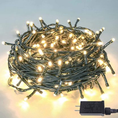 Arbol de Navidad Grande 2.2m, Arbol de Navidad con Luces Integradas, con 27m 240 Luces Led Parpadeantes(8 Modos de Luz), 1140 Ramas, con 35 Pares de Piñas y 35 Pares de Frutos Rojos, Soporte Metálico