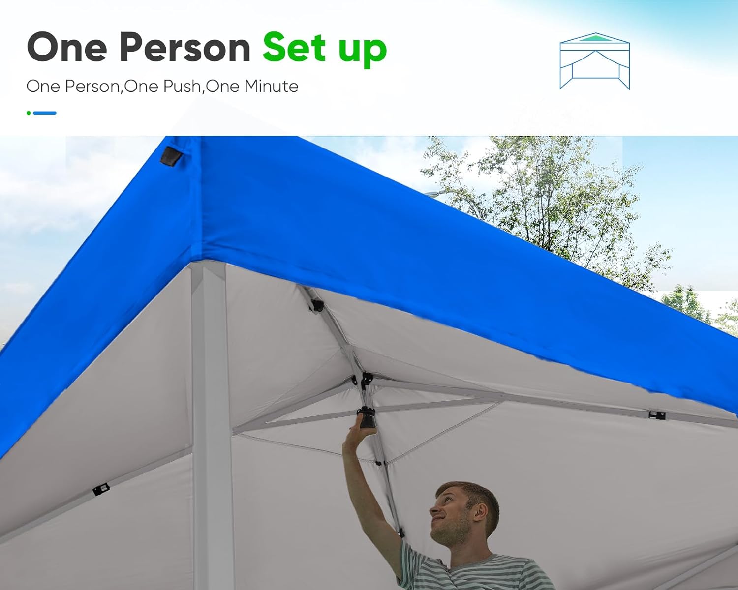 Quictent - Tienda de campaña desplegable de privacidad de 10 x 10 pulgadas con paredes laterales y ventanas ventiladas enrollables, configuración para una persona, fácil refugio para eventos