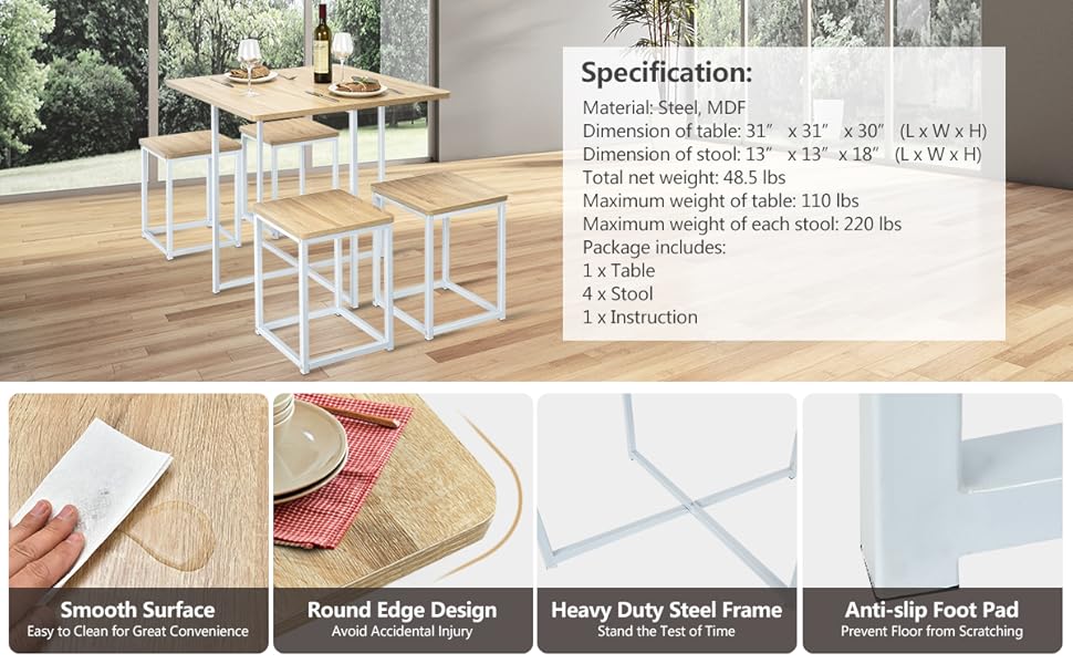 Juego de comedor para 4 
