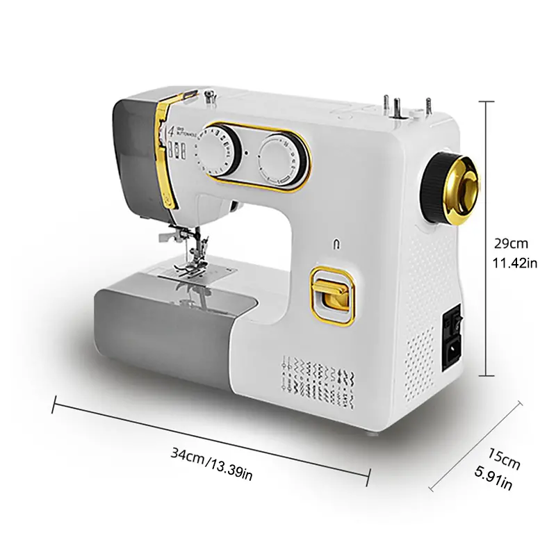 Multi-Purpose Electric Sewing Machine with Mixed Color Design, 110V-130V Operating Voltage, US Plug, Plug Powered - Portable Mini Sewing Machine for Locking Edges, Buttonholes, and Thick Fabric Stitching