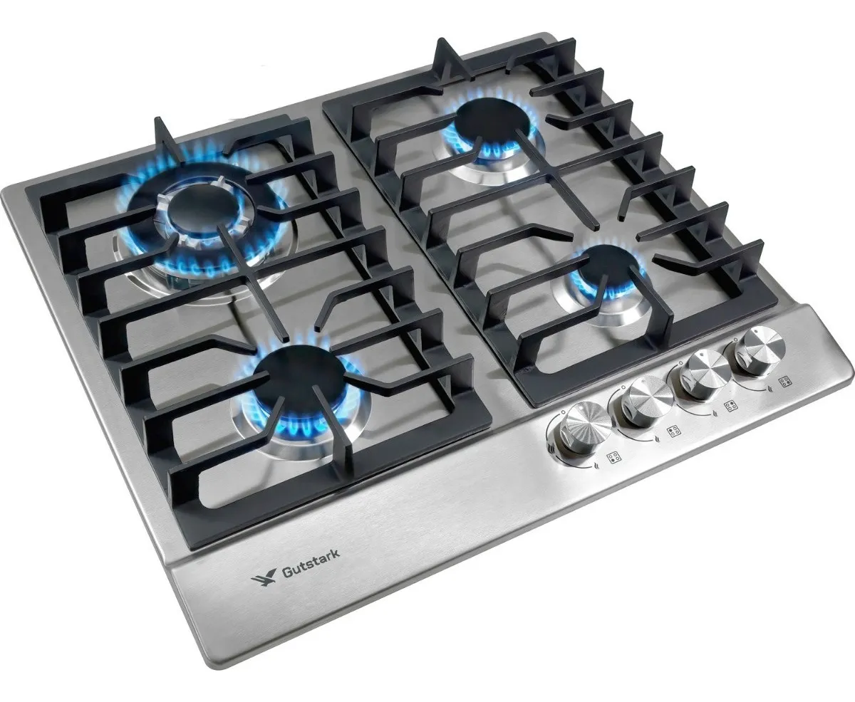 Imagen 1 de 6 de Parrilla Estufa con alimentación a gas - Gutstark mkz-parrillino4n color plateado - 4 hornallas