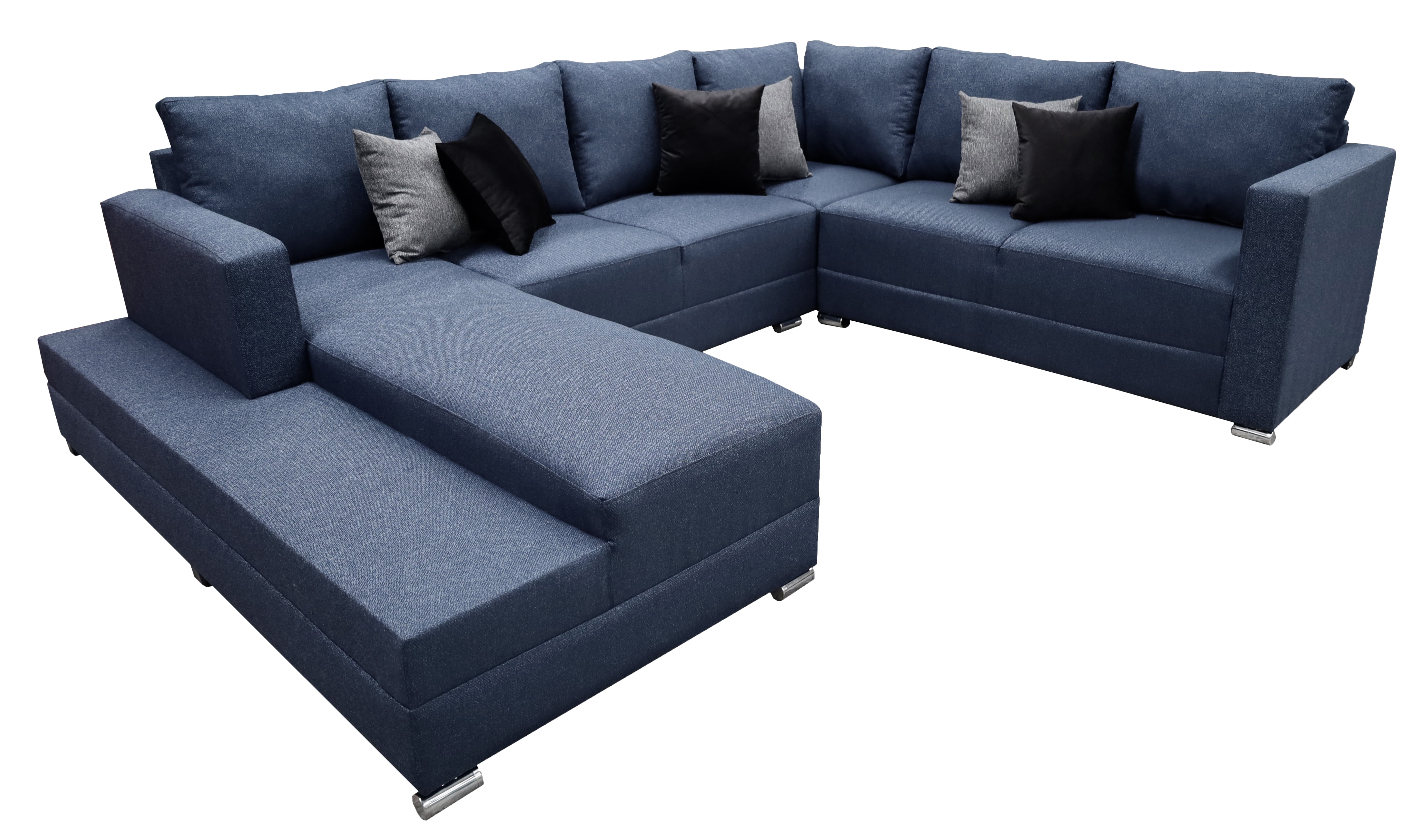 Sala esquinera en U El Bazar Store modelo Corbel gris oxford 4 salas en 1