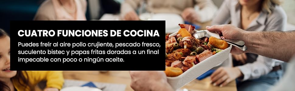 Chefman, freidora de aire, air fryer, comida saludable facil de cocinar con menos aceite
