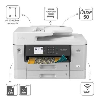 Impresora Multifuncional Brother Inyección de Tinta MFCJ6940DW