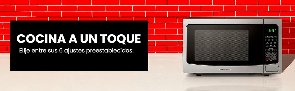 Horno de microondas Chefman, calienta comidas en segundos, descongela alimentos, cocina rapidamente