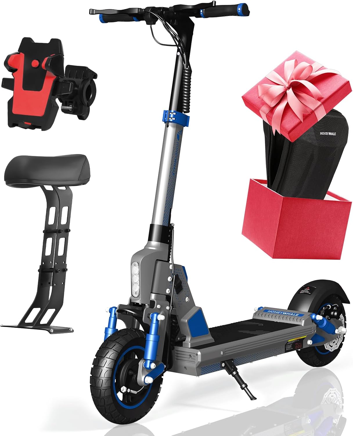 HONEYWHALE C1 Scooter Eléctrico Adulto con Asiento, Patín Eléctrico Plegable con Motor 980W, Velocidad Máxima 45 km/h, Batería 13AH-Autonomía 40km