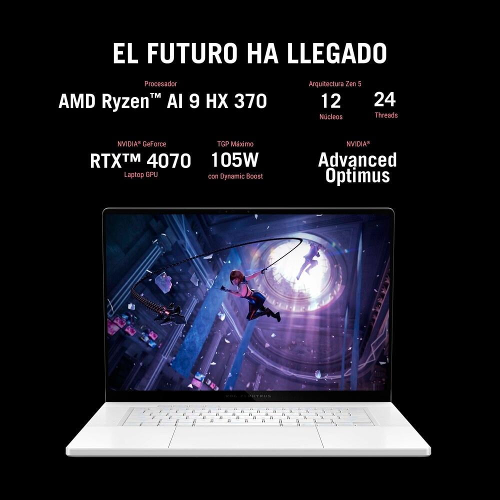 Laptop Asus ROG Zephyrus GA605WI-QR081W AMD Ryzen AI 9 32GB 2TB Plata RTX 4070