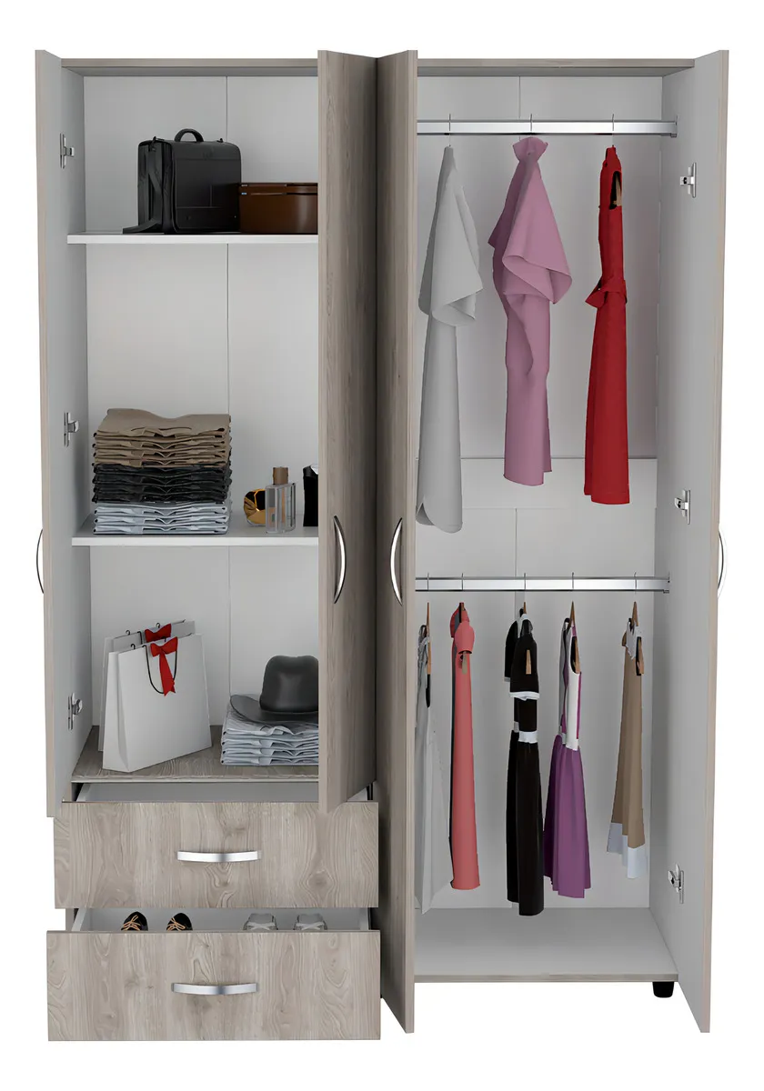 Closet Armario Excelsior Recámara Armable Ankora Basic Humo Color Multicolor