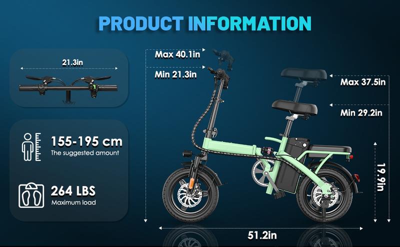 ASKMY E14 Folding Electric Bike for Adults | 48V 500W Motor | 14" Lightweight City Commuter | Up to 18MPH | 10Ah Battery Option | UL2849 Certified | bicicleta electrica urbana