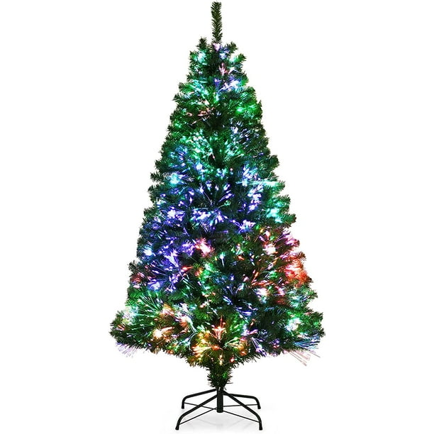 Costway 180 cm Árbol de Navidad de Fibra Artificial Abeto con Soporte de Metal Decoración de Fiesta para Casa Oficina Tienda Costway Modern