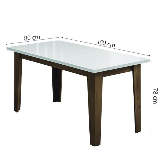 Juego de mesa de comedor Miami con 6 sillas Trieste de gamuza 1,60 m Cedro / Blanco roto / Dobuê Plomo - Movale