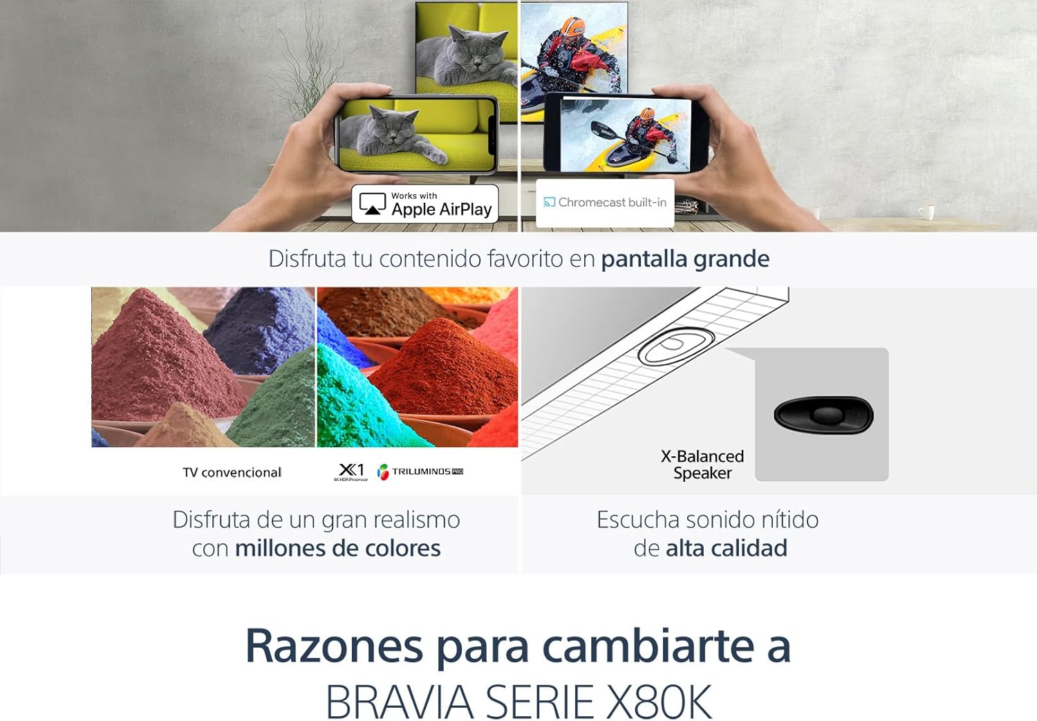 Sony Pantalla X80K 43 Pulgadas KD-43X80K 4K UHD LED Smart Google TV Modelo 2022