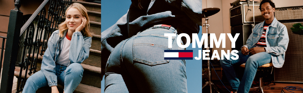 tommy, ropa, jeans, hombre, mujer