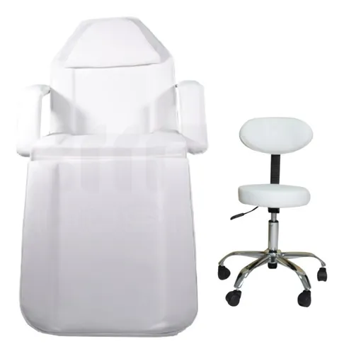 Silla Facial Profesional Cama Reclinable Sillón Masaje Spa Blanco Reclinable